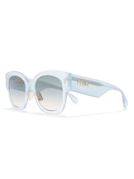 Fendi FF0458/G/S MVUPR 52mm Oversized Square Sunglasses Azure Blue / Gradient